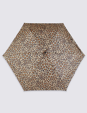 Leopard Print Compact Umbrella with Stormwear™ Image 2 of 3