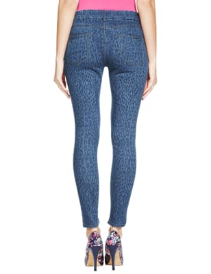 Leopard Print Denim Jeggings, M&S Collection