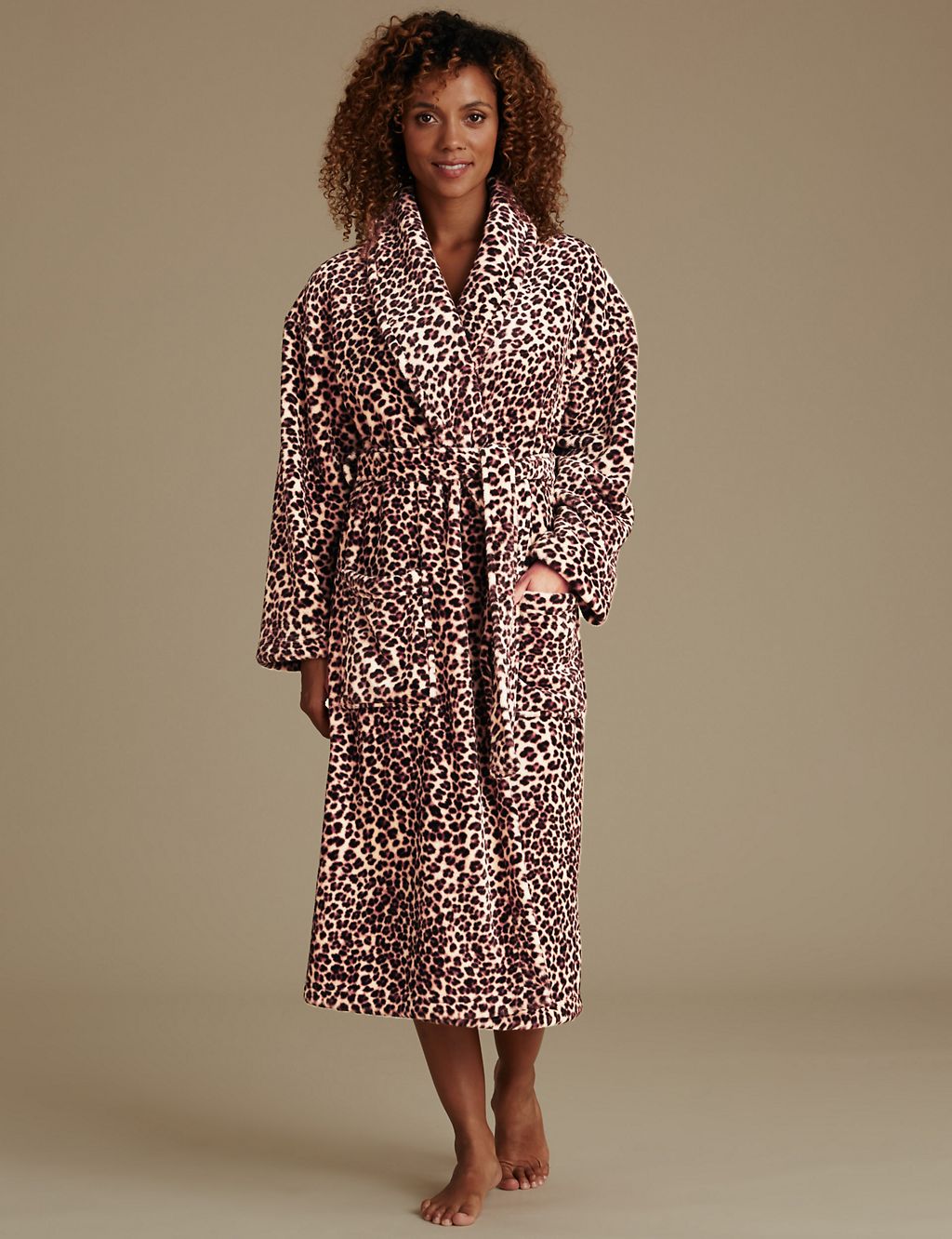 Leopard Print Dressing Gown with Belt 3 of 5