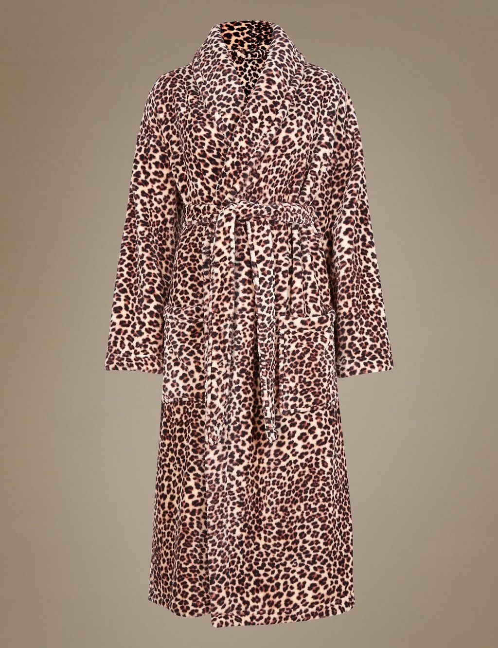 Leopard Print Dressing Gown with Belt 1 of 5