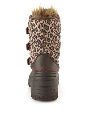 Leopard Print Faux Fur Snow Boots (Younger Girls) Image 2 of 5