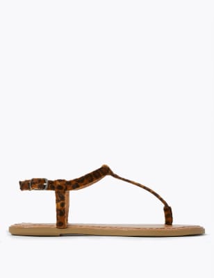 Leopard t strap online sandals