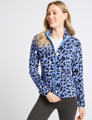 Leopard Print Fleece Jacket M S Collection M S