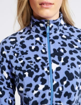 Leopard print zip up on sale jacket