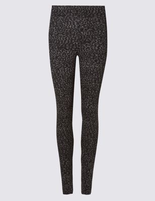 MARKS AND SPENCER Ladies Black Leggings with Leopard Print Stripe new  without ta £11.99 - PicClick UK