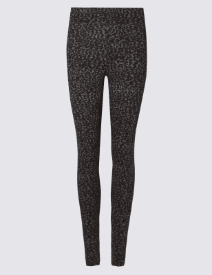 LOFT, Pants & Jumpsuits, Loft Black Gray Leopard Print Ponte Leggings M