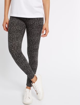 Matty M Leopard Print Gray Leggings Size S - 68% off