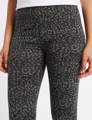 Lululemon Gray / Black Leopard Cheetah Animal Print Leggings Sz 6