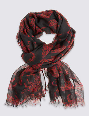 Leopard Print Scarf Image 2 of 4