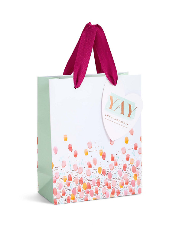 Let's Celebrate Watercolour Spot Small Gift Bag Image 1 of 2