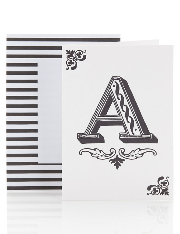 Letter A Blank Greetings Card Image 1 of 2