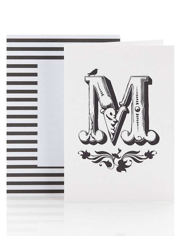 Letter M Blank Greetings Card Image 1 of 2