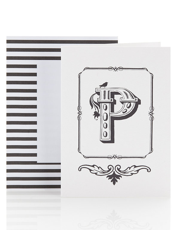 Letter P Blank Greetings Card Image 1 of 2