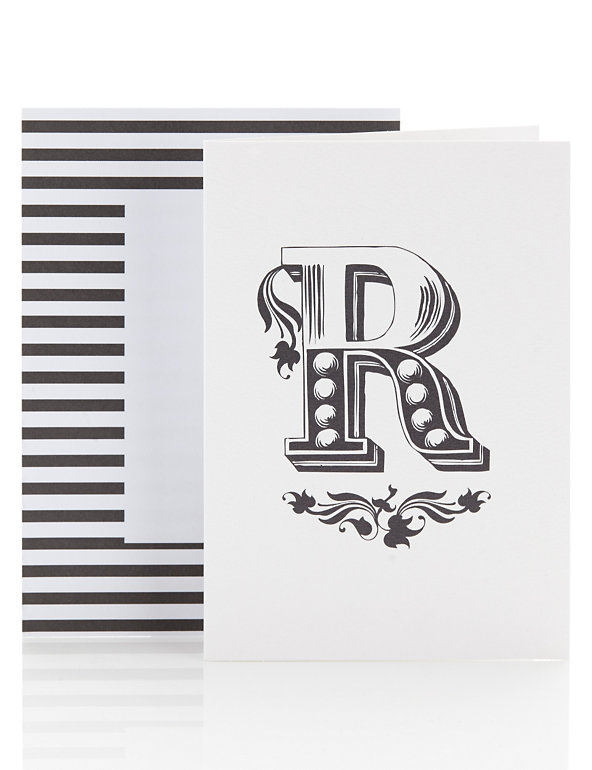 Letter R Blank Greetings Card Image 1 of 2
