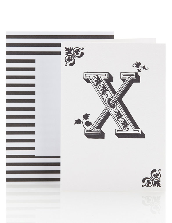 Letter X Blank Greetings Card Image 1 of 2