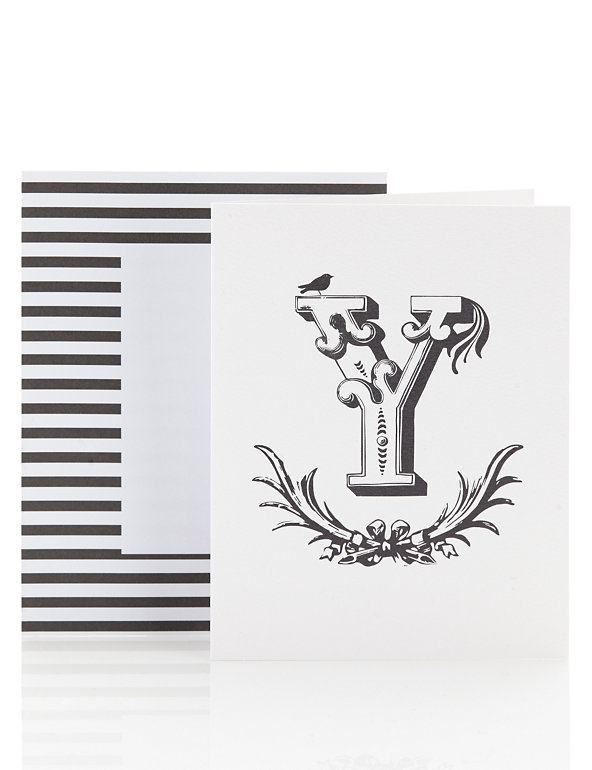 Letter Y Blank Greeting Card Image 1 of 2