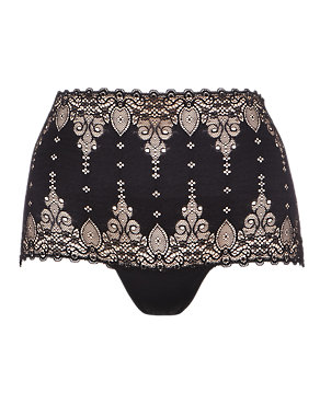 Light Control Baroque Lace Bandeau Low Leg Knickers Image 2 of 4