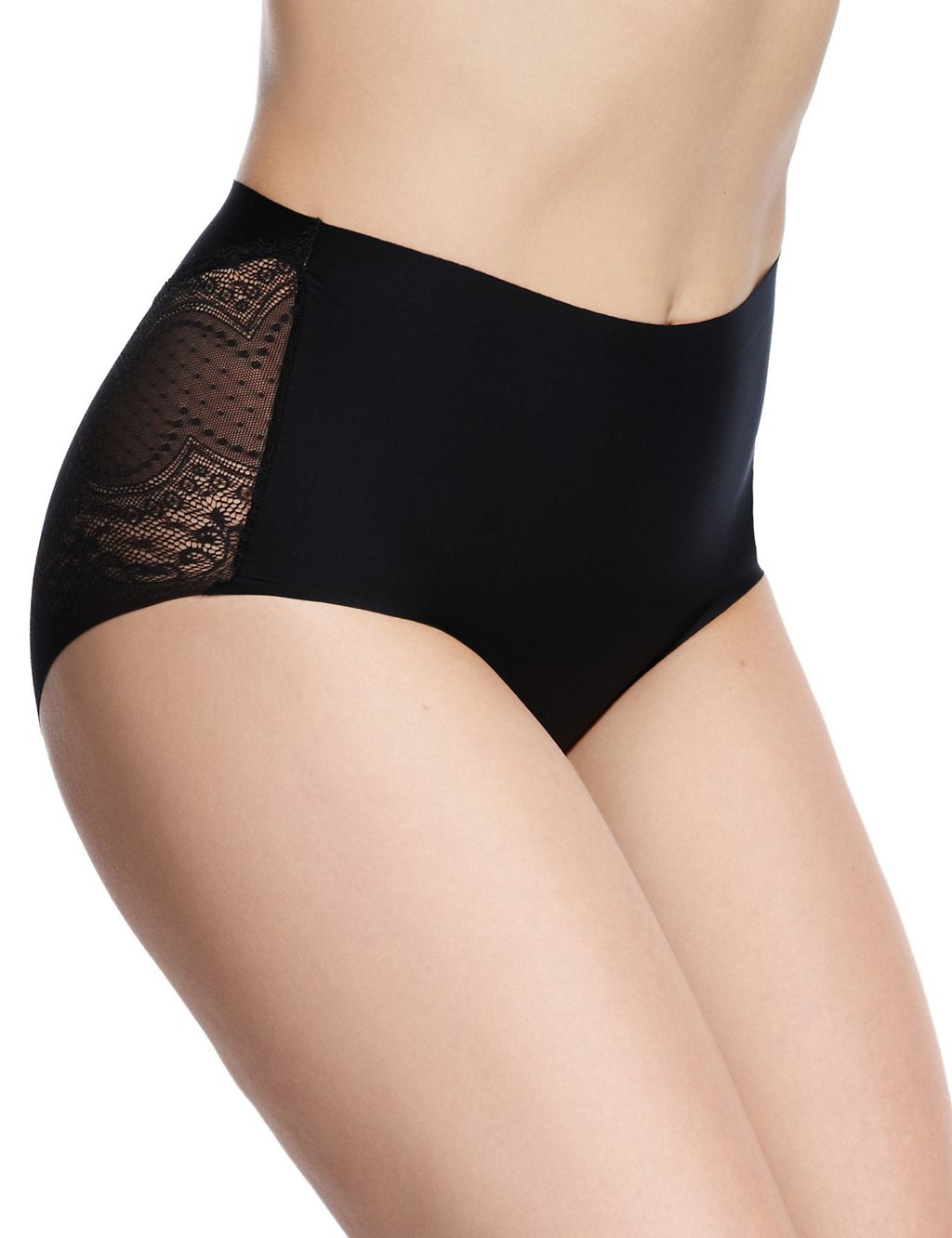 Light Control Slimvisible™ Lace trim No VPL High Leg Knickers with Cool Comfort™  Technology 3 of 4