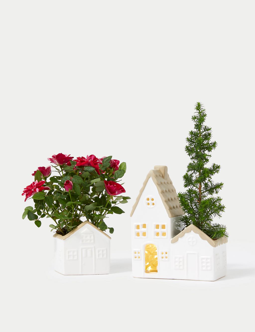 Light Up House Planter Duo 1 of 4