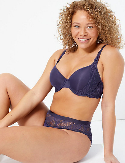 Light as Air™ Sheer Lace Padded Full Cup Spacer Bra A-DD