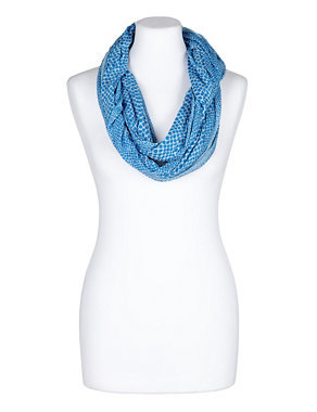 Lightweight Faux Snakeskin Print Snood Scarf Image 2 of 3