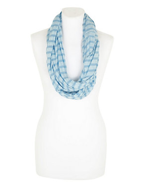 Lightweight Jersey Striped Snood Scarf Image 2 of 3