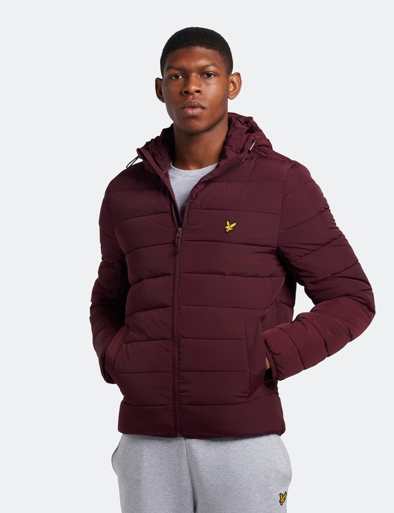 Lyle and scott jacket burgundy discount