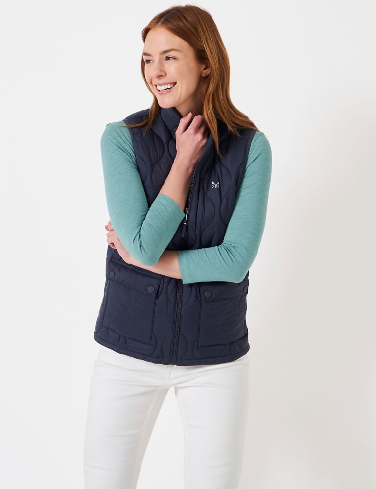 Lightweight Quilted Funnel Neck Gilet 1 of 3