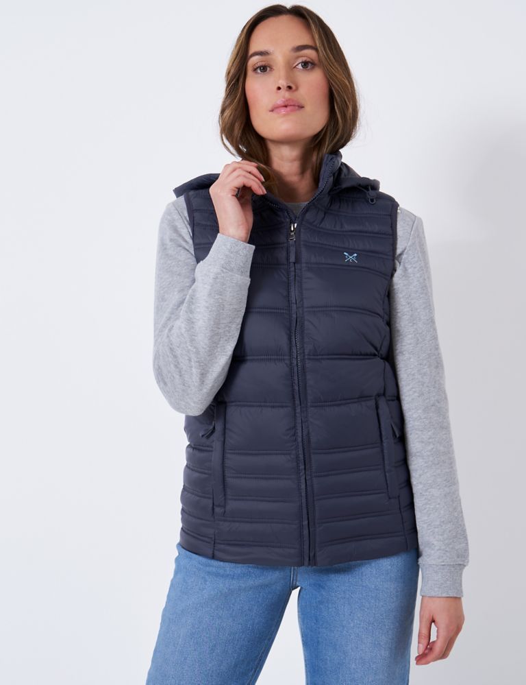 Lightweight Quilted Hooded Gilet, Crew Clothing