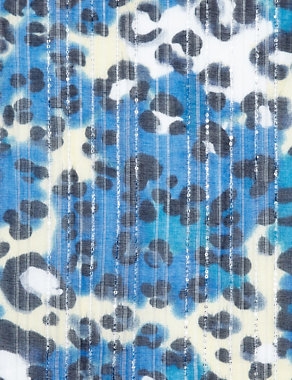 Lightweight Sequin Embellished Leopard Print Scarf Image 2 of 3