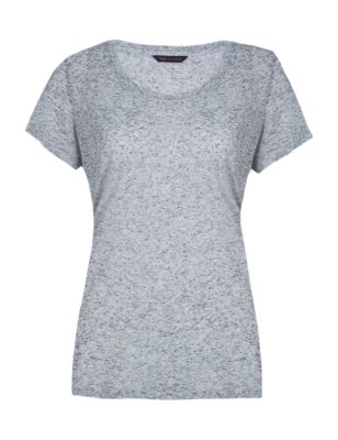 Lightweight Slub T-Shirt with Linen Image 2 of 4
