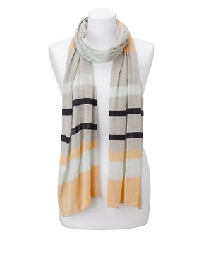 Lightweight Striped Scarf Image 2 of 3