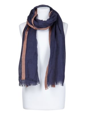 Lightweight Tipped Scarf with Linen Image 2 of 3