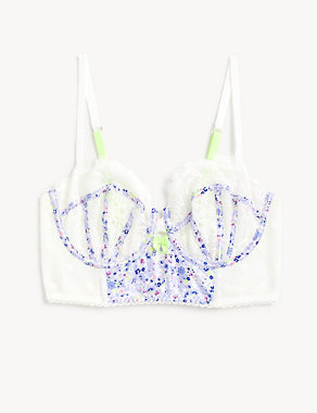 Linea Lace Printed Wired Balcony Bra A-E Image 2 of 7