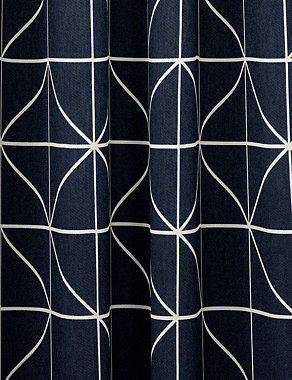 Linear Eyelet Jacquard Curtains Image 2 of 3