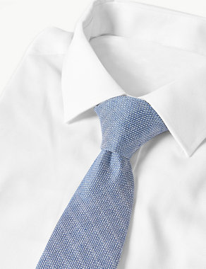 Linen & Silk Blend Textured Tie Image 2 of 3