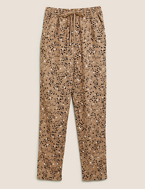 Linen Animal Print Tapered Trousers Image 2 of 6