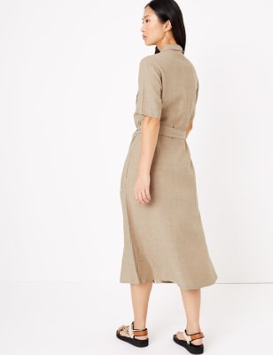 Beige midi best sale shirt dress