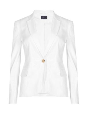 Linen Blend 1 Button Twill Blazer | M&S Collection | M&S