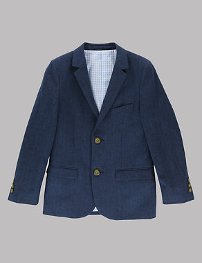 Linen Blend 2 Button Jacket (5-14 Years) Image 2 of 6