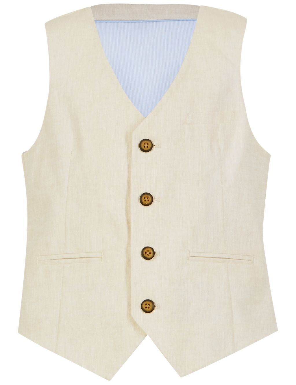 Linen Blend 4 Button Waistcoat (3-14 Years) 4 of 7