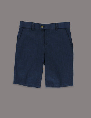 Linen Blend Adjustable Waist Shorts (2-14 Years) Image 2 of 3