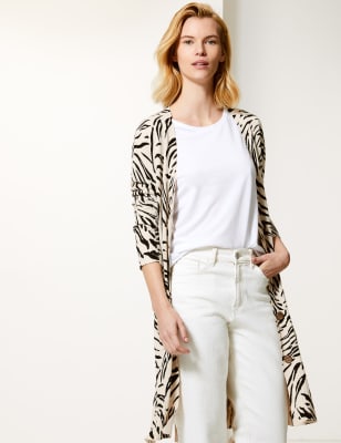 M&s animal best sale print cardigan