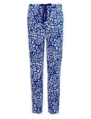 Linen Blend Animal Print Trousers Image 2 of 4
