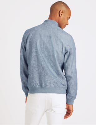 Mens linen bomber jacket hotsell