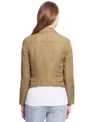 Linen biker clearance jacket