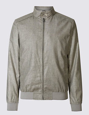 Linen Blend Bomber Jacket with Stormwear™ Image 2 of 5