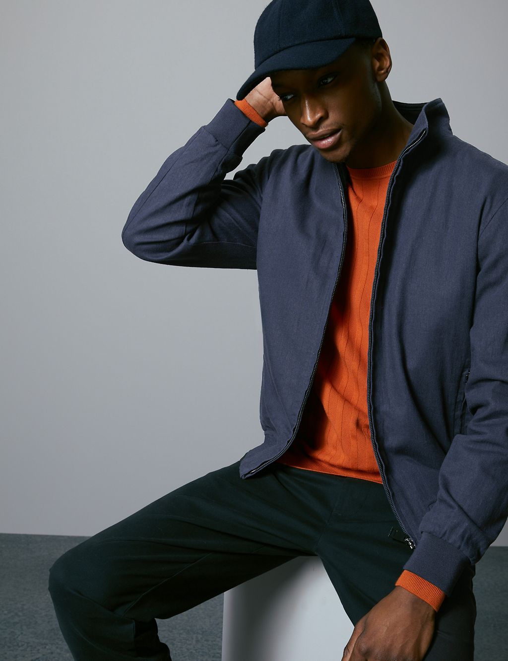 Linen Blend Bomber Jacket with Stormwear™ 3 of 5
