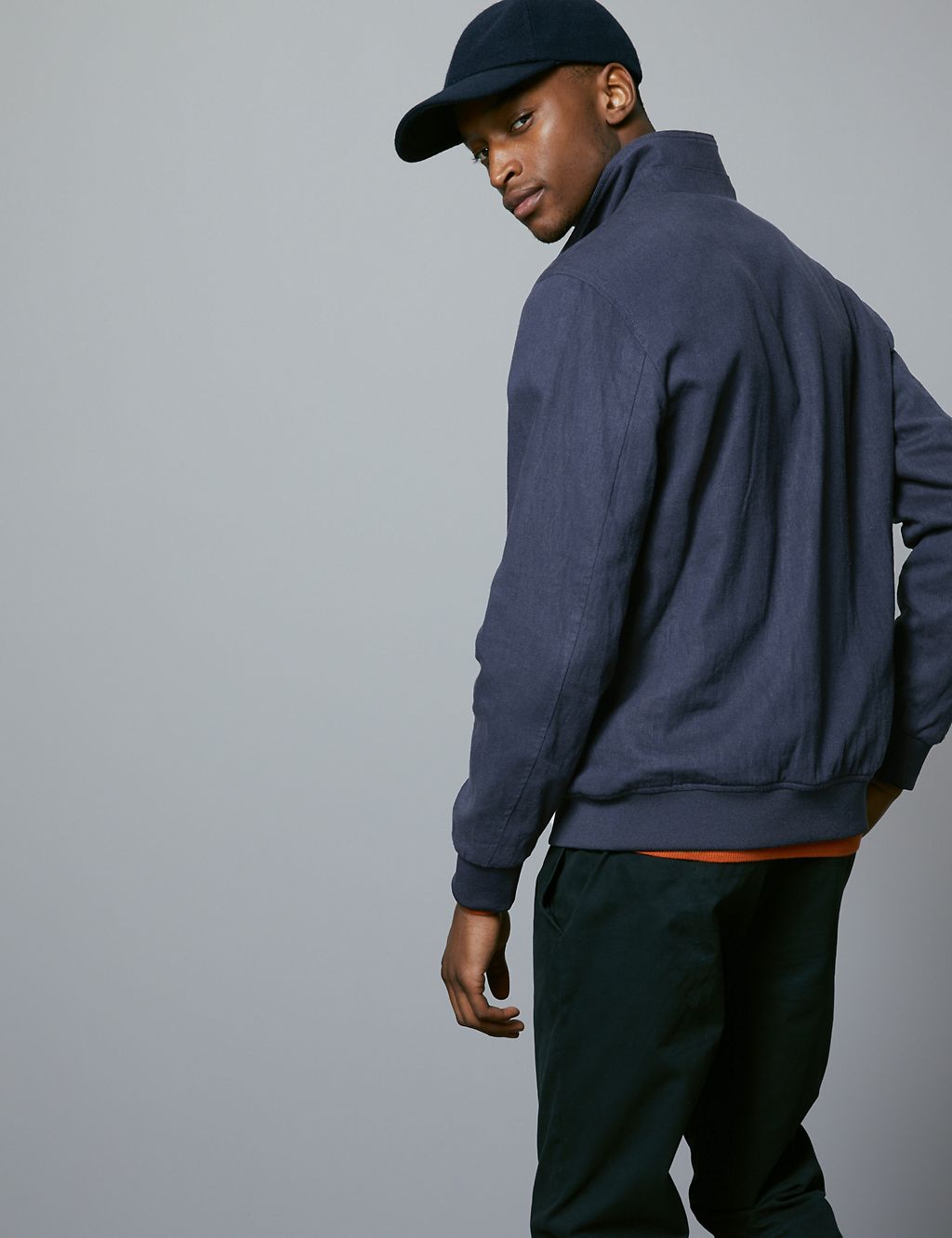 Linen Blend Bomber Jacket with Stormwear™ 2 of 5