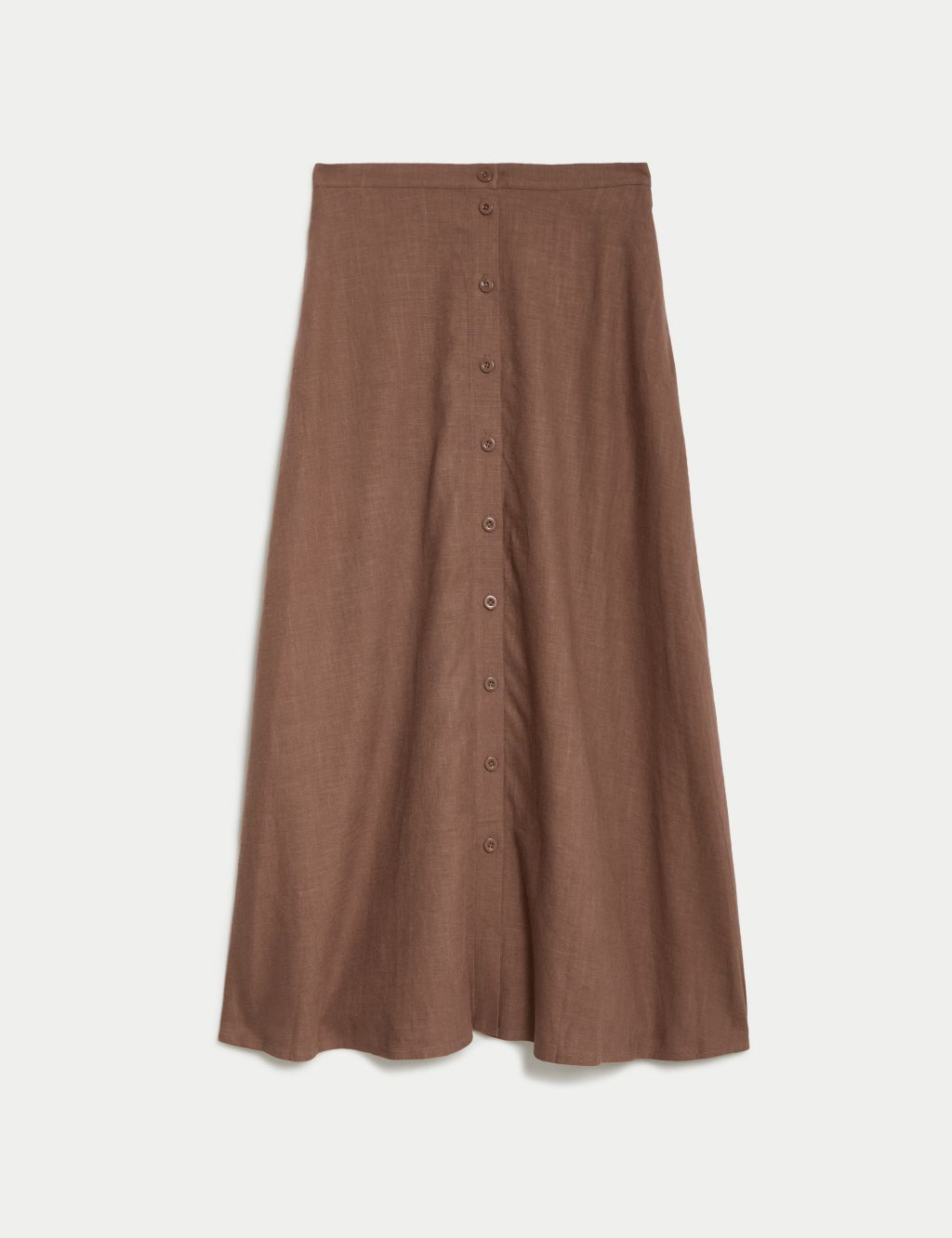 Linen Blend Button Front Midaxi Column Skirt 1 of 5